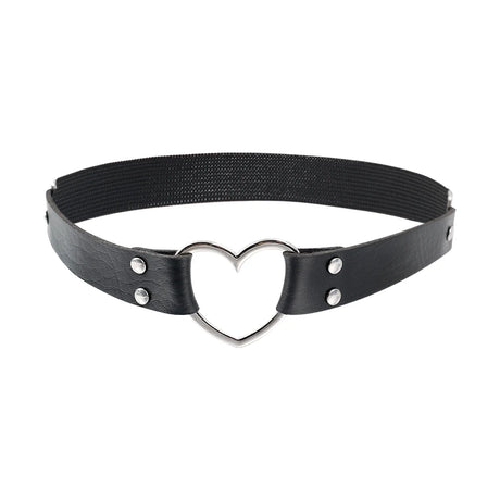 Punk Black Heart Leather Sword Belt Waist Garter Handmade Body Bondage Sexy Leg Suspenders Harness Stockings Belts for Women