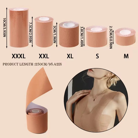 1 Roll  Adhesive Breast Lift Tape Compatible for B.E Cup Bras No Undergarment Modification Instant Bust Lift Tape for Clothing