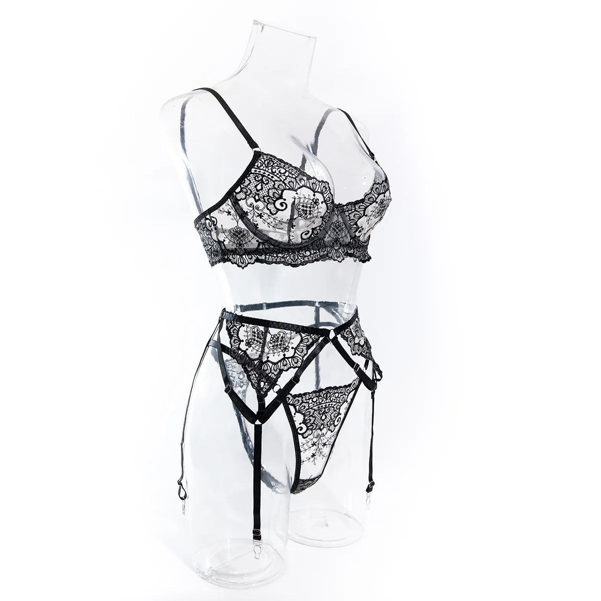 Krasapt New Embroidery 3 Items Sexy Lingerie Set Intimates Porn Female Underwear Uncensored Red Erotic Lingerie Sex Shop