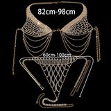 Tassel Underwear Rhinestone Bra Chain Harness for Women Accessories Sexy Fashion Crystal Bikini Bra and Thong Sets Body Jewelry