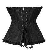 Women Bustier Corset Victorian Gothic Jacquard Front Busk Waist Cincher Halloween Party Wear