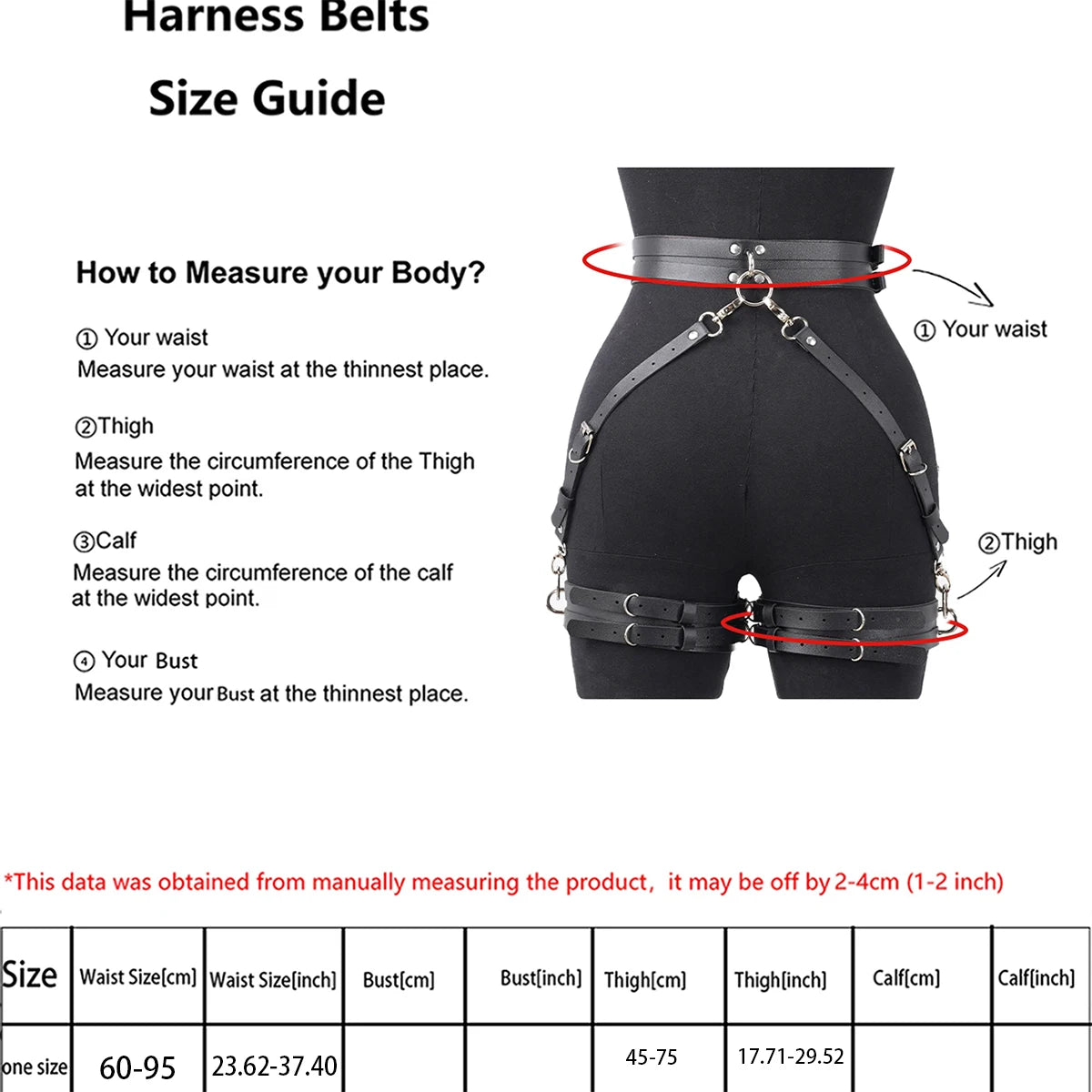 Harness PU Leather Adjustable Punk Thigh Garter Belt Accessory For Casual Dating Night Party Styling