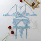 Women's Fashion Gemstone Pendant Decoration Heavy Craftsmanship Flower Embroidery Midnight Temptation Body Shaping Underwear Spl