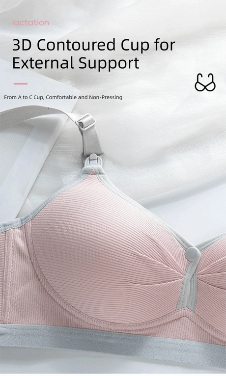 Pure Cotton Double Button Breastfeeding Bra Soft Comfortable Seamless Breathable Maternity Bra Anti Sagging No Underwire