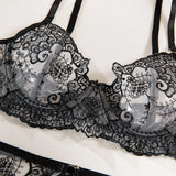 Krasapt New Embroidery 3 Items Sexy Lingerie Set Intimates Porn Female Underwear Uncensored Red Erotic Lingerie Sex Shop