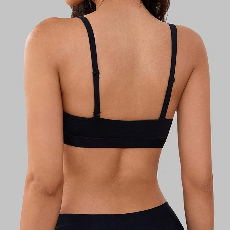 Triangle Non-paded Bralettes Women Wireless Deep V Bras Plunge Unlined No Underwire Brassiere Seamless Comfortable Everyday Bras