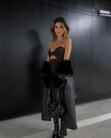 Bow Sleeveless Bandage Midi Dress Women's Black Sexy Patchwork Cut Out Bodycon 2022 Summer Elegant Club Evening Party Dresses